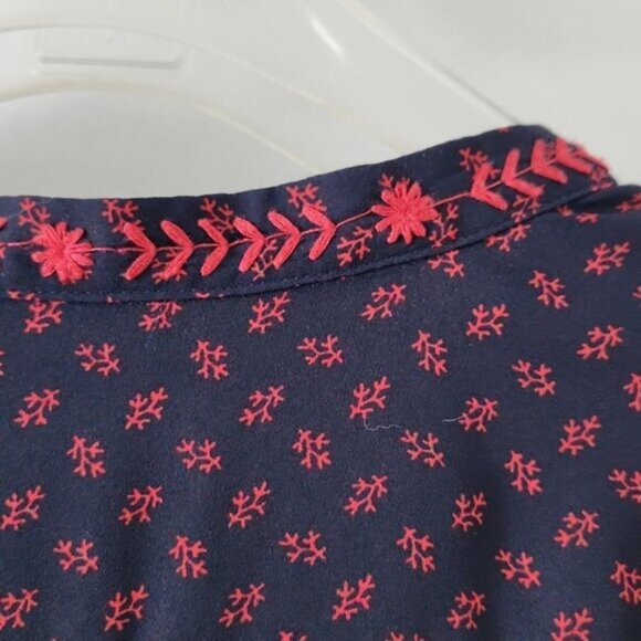 MAISON SCOTCH | Hawaiian jumpsuit hibiscus navy coral red sz 6 - Picture 4 of 11